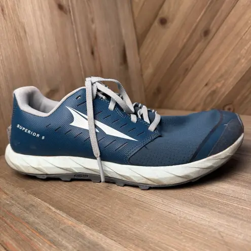 Altra Women's Superior 5 Size 9.5 Teal Gray Trail Running Shoes Wide Toe Box Blue