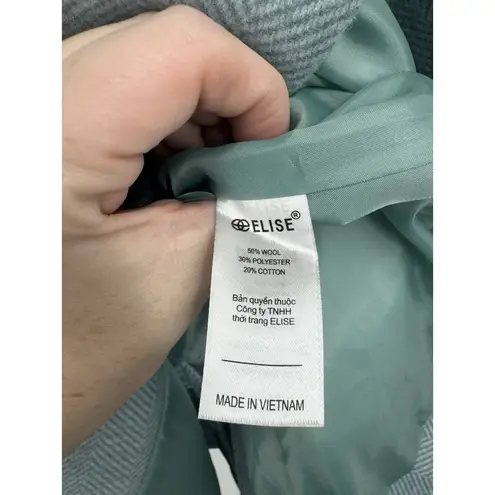 Elise Wool Blend Pea Coat Women Large Mint Double Breasted Modern Normcore Green