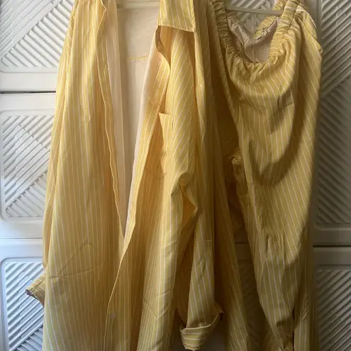 Yellow Striped Women's Jumpsuit Size L