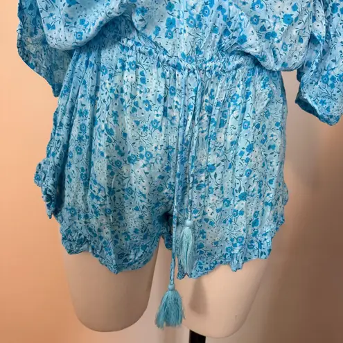 Tiare Hawaii Blue Floral Romper