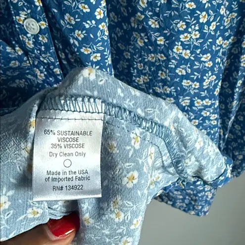 EMERSON FRY Pablo Flowers Frances Blouse Medium Blue