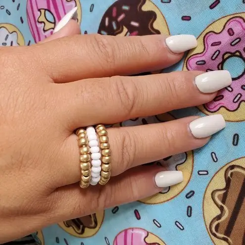 Seed Bead Flexible Ring Set