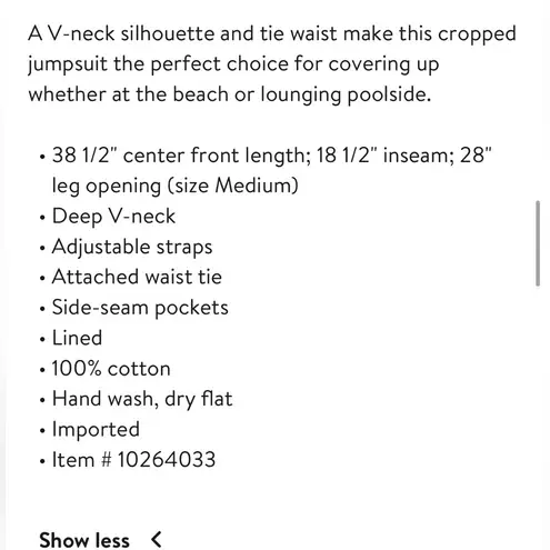 La Blanca $113 Seaside V-Neck CoverUp Gauzy Jumpsuit L