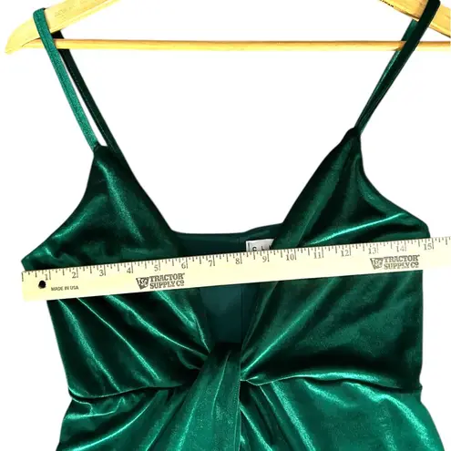 Club L London Women’s Bottle Emerald Green Velvet Plunge Neck Twist Maxi Dress 8