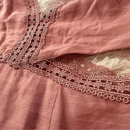 INDIKAH Rose Mauve Cutout Mini Dress – Size M