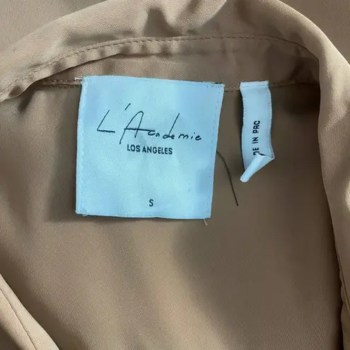 L’Academie Lace Up Long Sleeve Blouse Brown / Tan Brown