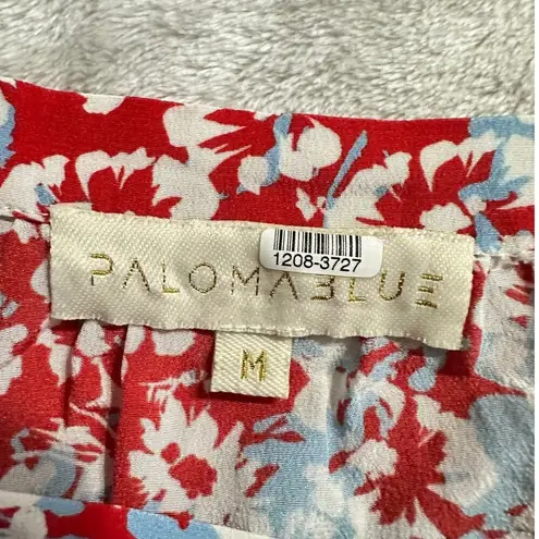 Paloma Blue Alexa Mini Skirt Women's Medium Red Blue Silk Ruffle Tiered RTR