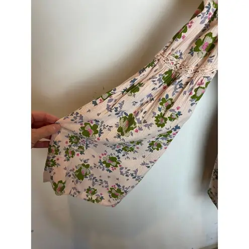 Matilda Jane Pink Floral Ruffle Like A Lady Bell Sleeve Top Tunic Size S