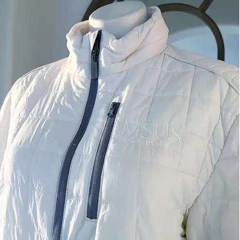 Microsoft Rainier PrimaLoft Eco Full Zip Jacket w/Concealed Stowaway Hood Size M White Size M
