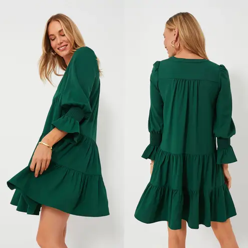Pomander Place Kenzo Hunter Green Crepe Dress