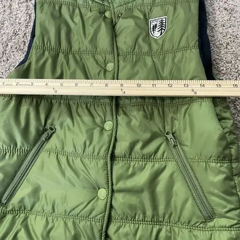 American Eagle  Snap Button Insulated Puffer Vest Women's M Green Pockets Winter