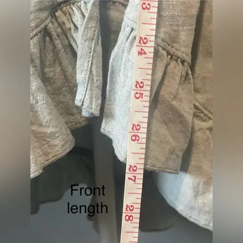 Boho Lagenlook Goddess Gear Ruffle Hemp and Organic Cotton Jacket Blue Size L