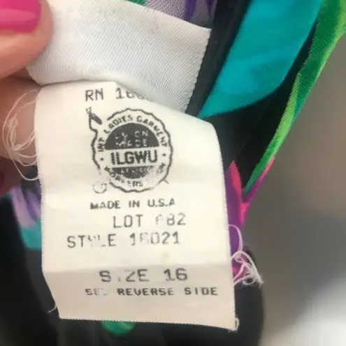 Vintage 60's 70's floral bathing suit skirt dress Black Size L