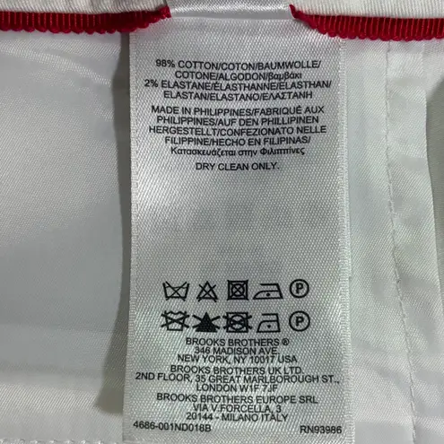 Brooks Brothers White Cotton Stretch Straight Leg Dress Pants Women's Size 8