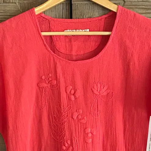 NWT Manta Del Lago Midi Dress Size Small Peach Pointed Hem Cottagecore Orange