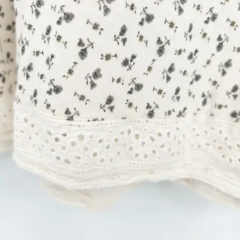 Oysho Womens Cottagecore Soft Girl Coquette Ditsy Floral Print Lace Trim Dress S