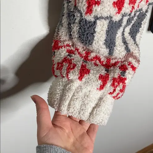 Sleeping on Snow fair isle paneled Sherpa jacket Size S Black