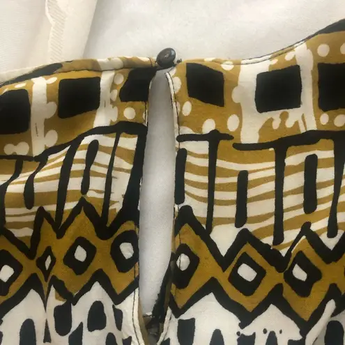 Mlle Gabrielle Tribal Print Tunic Dress yellow, brown, black S