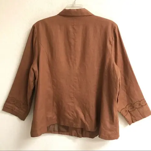 NWOT Richard Malcolm Woman 100% linen jacket 3X Brown