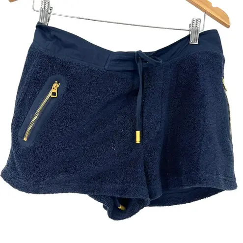 Tory Burch NWT  6 Josie cotton terry pull-on mini beach shorts gold hardware Navy