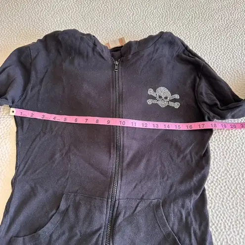 Atlantis Paradise Island Bahamas Black Skull Bejeweled Zipped Hoodie Jacket XL