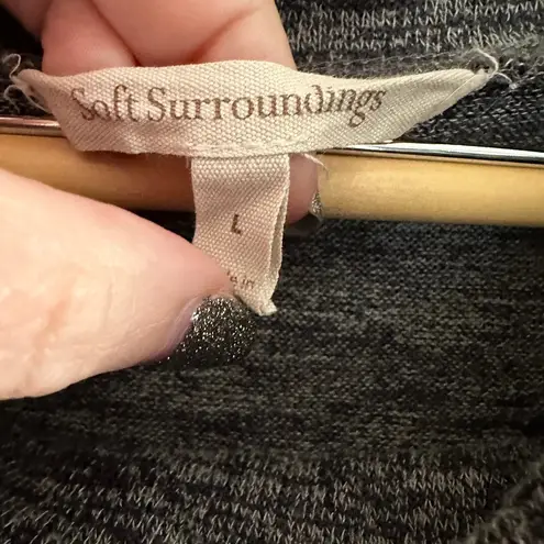 Soft Surroundings | Cowl Neck Waffle Back Pullover Sweatshirt | Size L