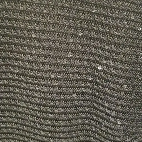 St. John ππ Long-Sleeve Cross-Back Links Sequin Knit Evening Gown Black 10 NWOT