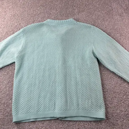 Haband Vintage Light Green Cable Knit Cardigan Sweater Womens Medium Acrylic