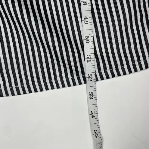 Casual Nights 3X Plus Size Black White Seersucker Zipper Maxi House Dress Robe