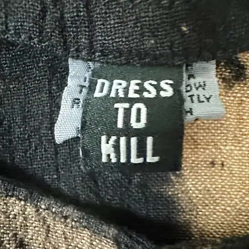 Dress to Kill LagenLook One Size Art to Wear Black & Tan Tie Dye Button Up Top