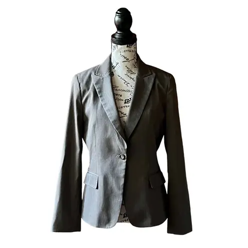 Elie Tahari Women’s Chocolate Brown Wool Blazer 8P | Single-Breasted Office Prep