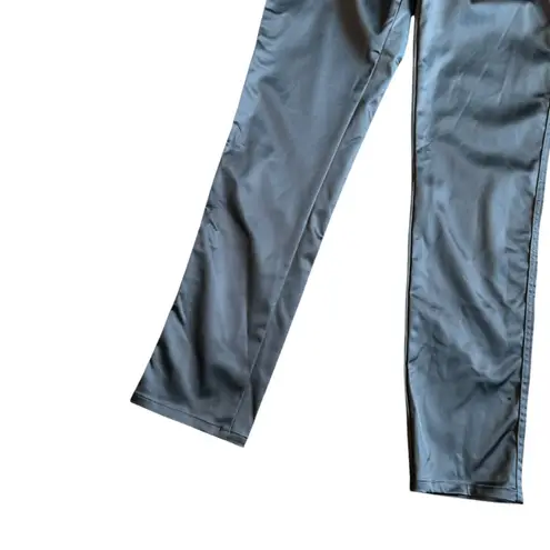 Agnes B. Paris Blue Satin Skinny Pants Cocktail Party Casual Size 40 8 Women's