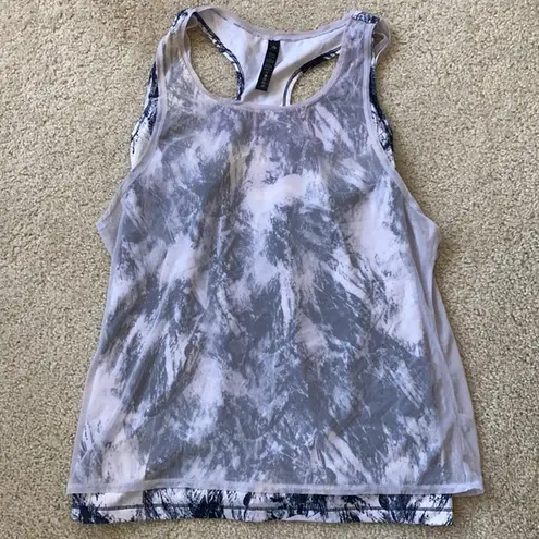 Women’s large Tank top with sheer lilac over layer work out athleisure gym