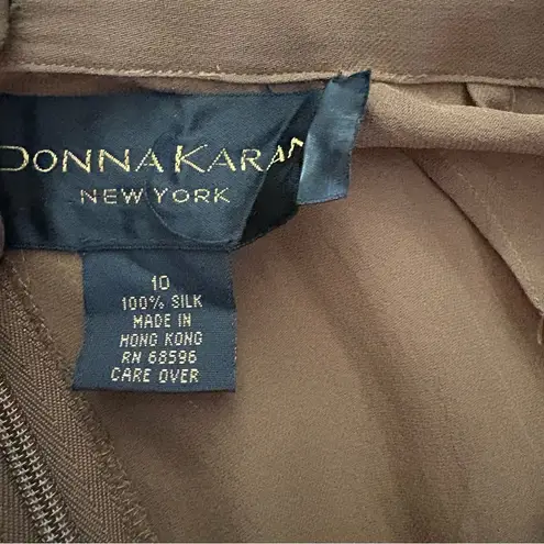 Donna Karan Brown Silk Crops Size 10