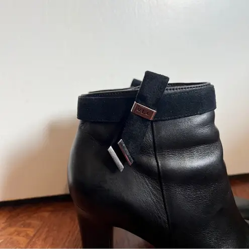 Ralph Lauren lauren  black leather brinley heeled ankle boots size 8.5