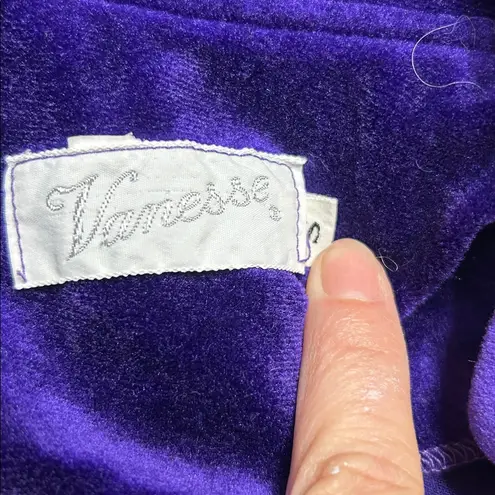 Vanesse House Robe – Vibrant Purple Velour (Size Small)