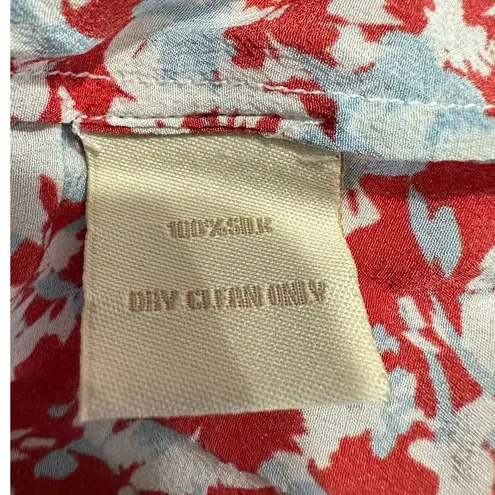 Paloma Blue Alexa Mini Skirt Women's Small Red Blue Silk Ruffle Tiered RTR