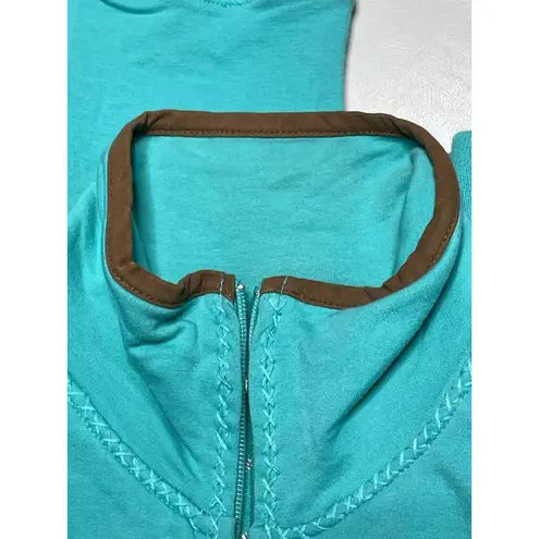 Luxirie by LRG Activewear Zip Front Aqua Sweatshirt Jacket size XL Blue