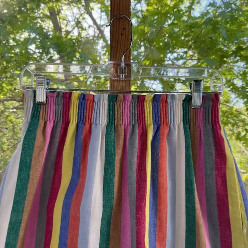 J.Crew Women's Rainbow Striped Pull On Mini Skirt Linen Blend Size 2. NEW