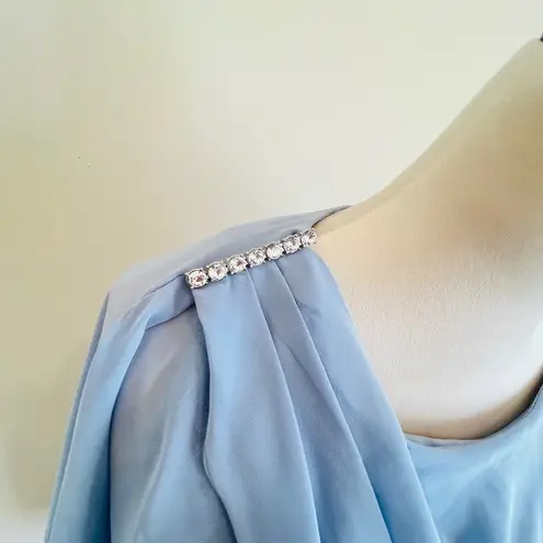 Scarlett Blue Dress with attached shawl