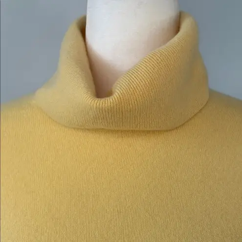 Saffron 100% Cashmere Sweater Butter Yellow Turtleneck Cabincore Size Medium