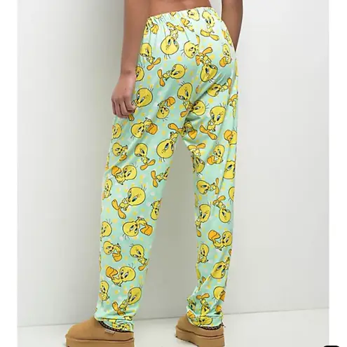 Looney Tunes Tweety Bird Green & Yellow Pajama Pants Size M Size M