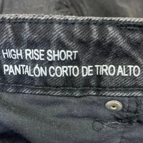 Wild Fable  Black Denim High Rise Distressed Cut Off Hem Mini Jeans Shorts Size 6