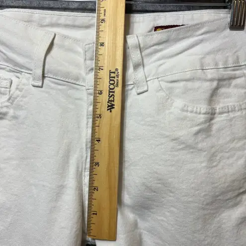 Just USA Y2K White Flare Leg Jeans Size 7 Low Rise Denim Stretch Bootcut Vintage