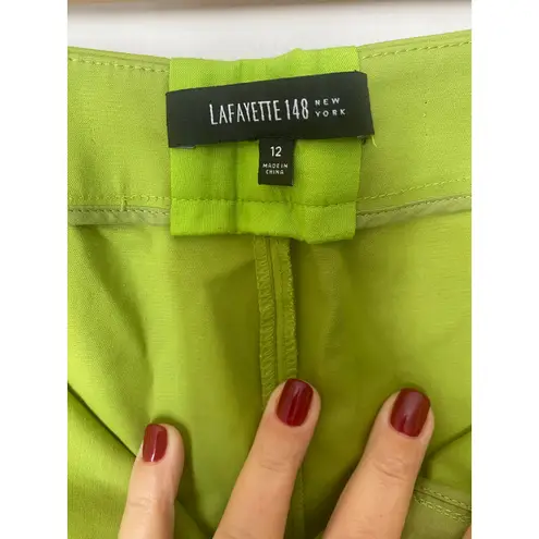 Lafayette 148 New York Barrow Straight Leg Pants Green Women's sz. 12