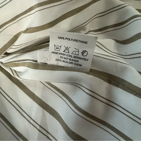 Frankie Shop Size S Cream Faux Leather PVC Jacket Boxy Oversized Button Front Tan