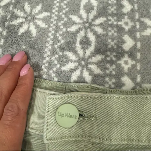 NWT Upwest Utility Denim Shorts Desert Sage Green Stretchy Comfy Staple Size XL