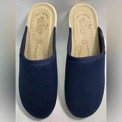 Fly Flot Women’s Anatomic Anti shock Clogs Made Italy Navy Blue Size 39 US 8