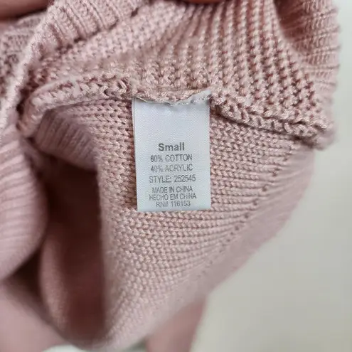 Poof! Blush Pink Cold Shoulder Sweater Women's S Cozy Preppy Coquette Ballet