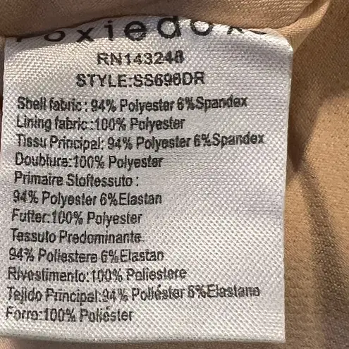 Foxiedox Floral Dress Blue S Knee Length A-line Sleeveless Straps Lace Party